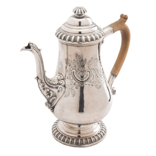 Silver English Georgian Pyriform Sheffield Coffee Pot, C. 1750 For Sale - Image 8 of 13