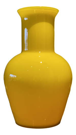 Yellow and White Blown Glass Vase from La Murrina, Italy