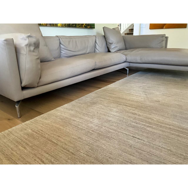 Greige Design Within Reach Como 128.5” Sectional Sofa in Kalahari Grey Leather For Sale - Image 8 of 15