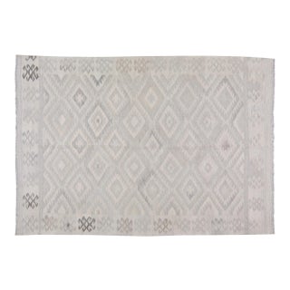 Afghan Tribal Natural Color Hand Made Organic Wool Maimana Kilim,5'3"x7'7" For Sale