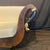 French Empire Walnut Curvy Sofa With Gilded Swans and New Upholstery For Sale In Portland, ME - Image 6 of 13