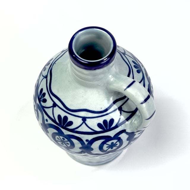 Vintage Blue & White Ceramic Pitcher Curation - Group of 5 For Sale - Image 18 of 18