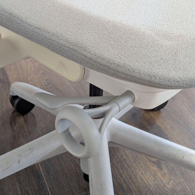 White Herman Miller Sayl White Ergonomic Office Chair With Adjustable Armrests For Sale - Image 8 of 10