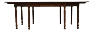 Willett Furniture Solid Cherry Traditional Duncan Phyfe Style 86" Drop Leaf Dining Table W. Rope Twist Legs