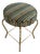 1960’s Hollywood Regency Swivel Brass & Velvet Vanity Stool For Sale