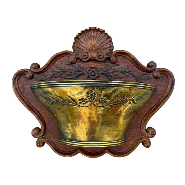 Hollywood Regency Vintage 1965 Syroco #5141 & #5142 Gold Wall Pocket/Planter Set For Sale - Image 3 of 8