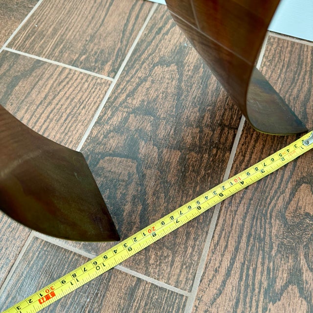 Brutalist Brutalist Signed Sanders Vintage Copper Candleholder Set Modern MCM For Sale - Image 3 of 12