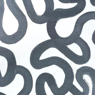 Schumacher X Hadiya Williams Trace Wallpaper in Carbon For Sale