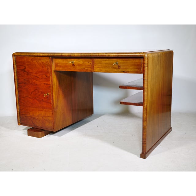 Art Deco Desk in Walnut, 1920s For Sale - Image 11 of 15