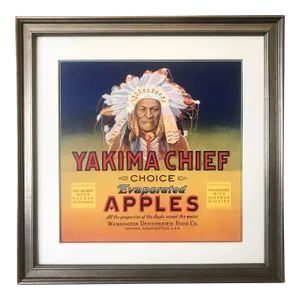 Original Vintage Fruit Crate Label Yakima Chief Apples Washington 1930