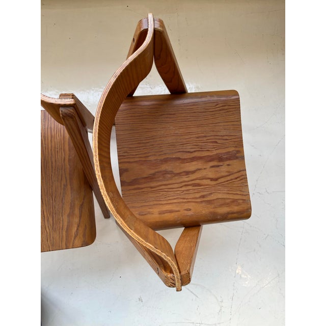 Brown Wooden Chairs by Martins Machado, 1980s, Set of 2 For Sale - Image 8 of 9