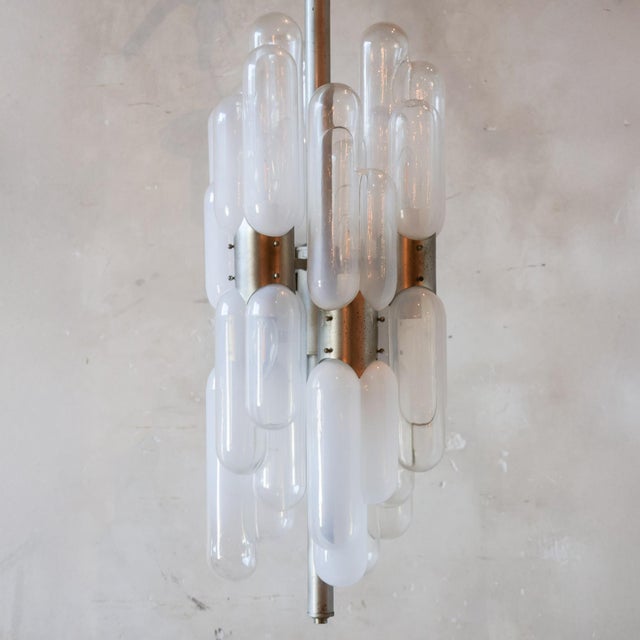Vintage Torpedo-Shaped Lamp with Pill-Shaped Murano Glass Shades, 1970s For Sale - Image 11 of 11