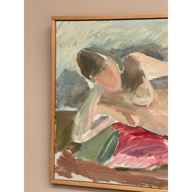 Arne Cassel, Lying Nude, 1960s, Oil on Canvas, Framed For Sale - Image 10 of 18