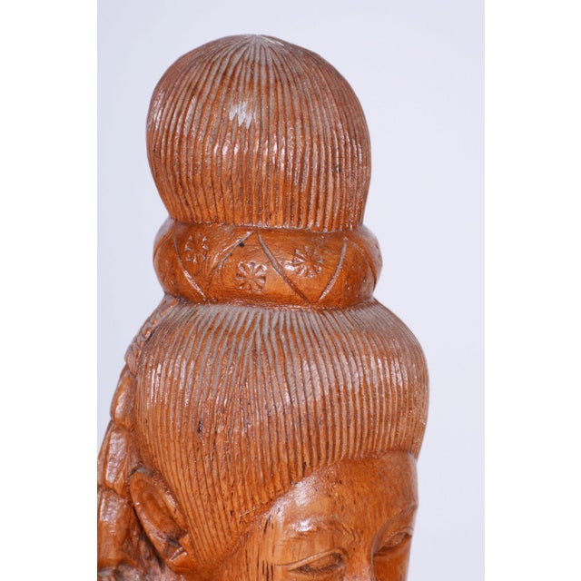 1950s Asian Sculpture in Lacquered Wood, 1950s For Sale - Image 5 of 11