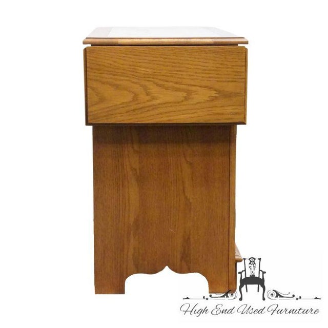Thomasville Furniture Homecoming Collection Solid Oak Rustic Country Style 56" Drop Leaf Server Buffet W. Granite Top For Sale - Image 18 of 18