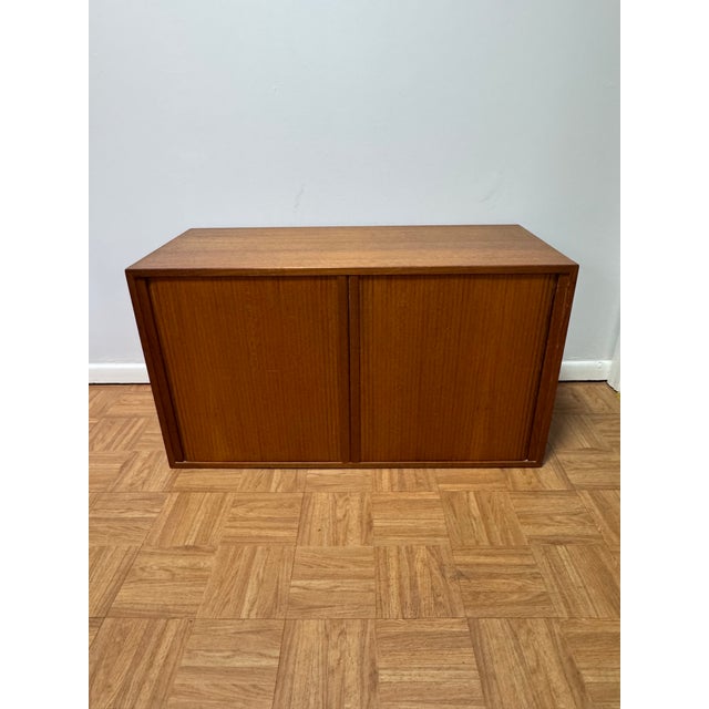 Mid-Century Modern 1960s Danish Mid-Century Modern Teak Sliding Door Cabinet by Hg Furniture, Denmark For Sale - Image 3 of 10