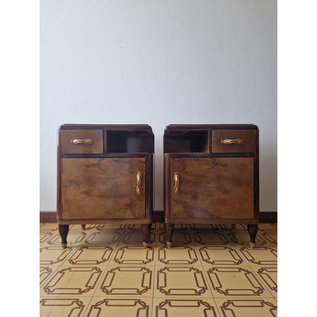 Art Deco Burl Bedside Tables, 1930, Set of 2 For Sale - Image 9 of 17