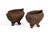 Pair Cast Iron Footed Oval Planters, France, circa 1920. Petite sized footed planters with ribbed design and handles....