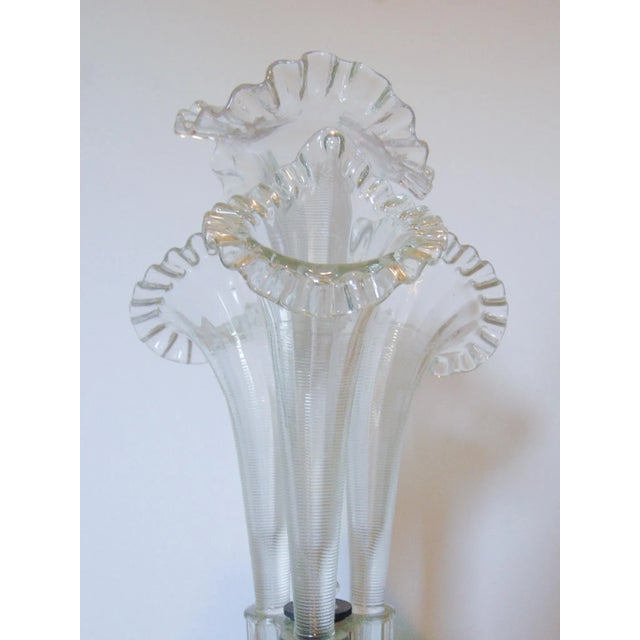 Victorian Victorian Clear Ruffled Glass Epergne For Sale - Image 3 of 5