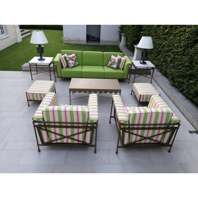 Early 21st Century Jerome Outdoor Sofa in Reed Brass Finish by Michael Taylor For Sale - Image 5 of 11