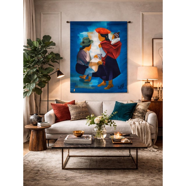 “Yucatan” is a limited-edition tapestry executed after a design (carton) by Louis Toffoli and produced by the...