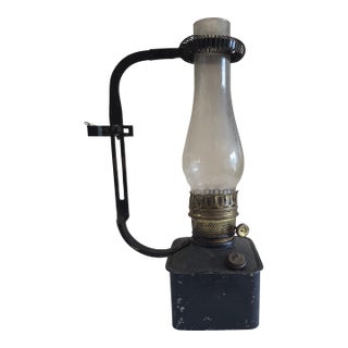 Antique Railroad Caboose Oil Kerosene Lamp Wall Mounted Lantern Light Tin For Sale