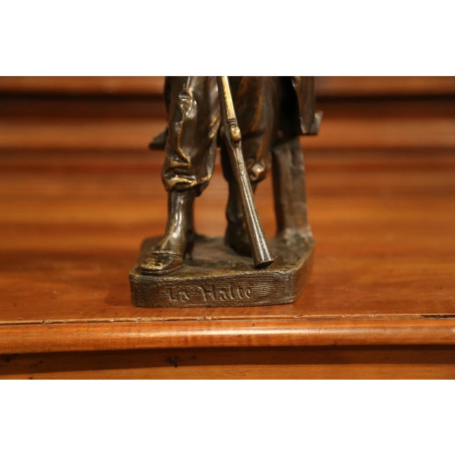 French 19th Century French Patinated Bronze Sculpture “La Halte” Signed L. Mennessier For Sale - Image 3 of 10
