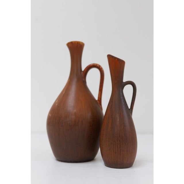 Rörstrand Stoneware Vases by Carl-Harry Stålhane for Rörstrand, Sweden, 1950s, Set of 2 For Sale - Image 4 of 16