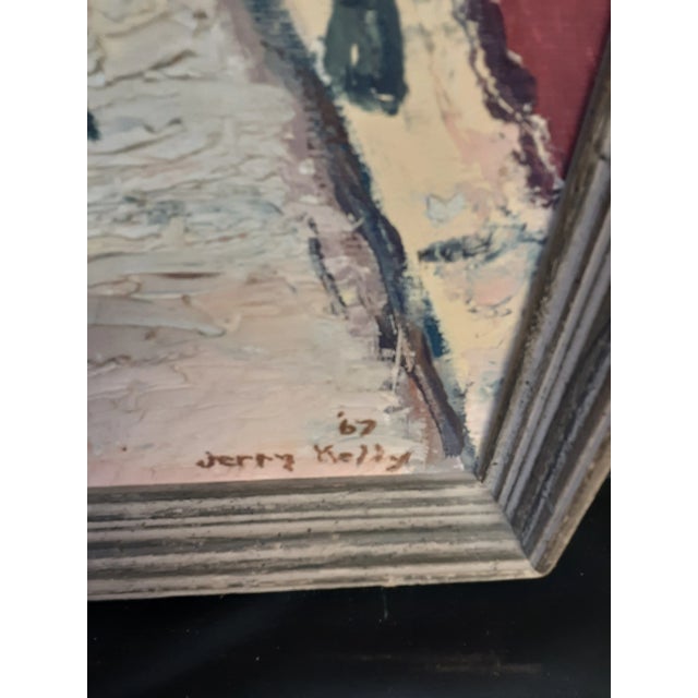 Expressionism Vintage Framed Oil Painting of a Town Square For Sale - Image 3 of 8