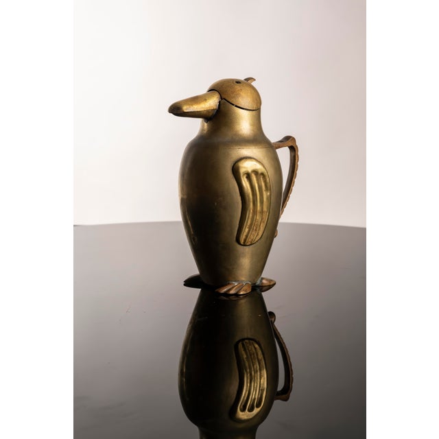 French Art Deco Zoomorphic Jug Penguin in Brass, 1930 For Sale - Image 16 of 18