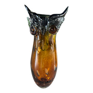 Vintage Mid Century Modern Murano Glass Owl Vase
