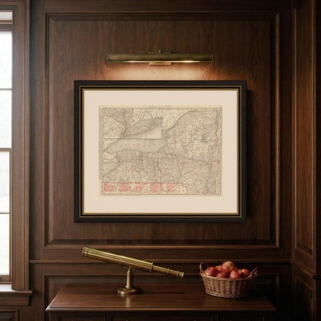 Antique Map of New York State by Rand McNally, 1899 For Sale - Image 10 of 12