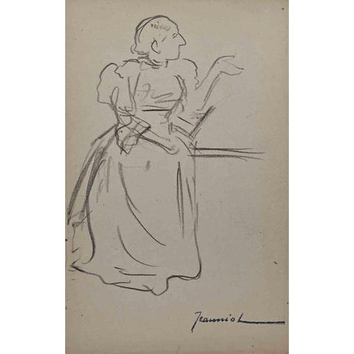 Pierre Georges Jeanniot, Figure, Pencil Drawing, Early 20th Century For Sale