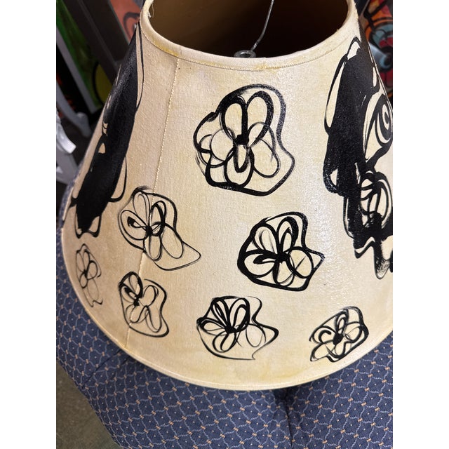 1970s Peter Keil Original Abstract Painted Lamp Shade For Sale - Image 4 of 6