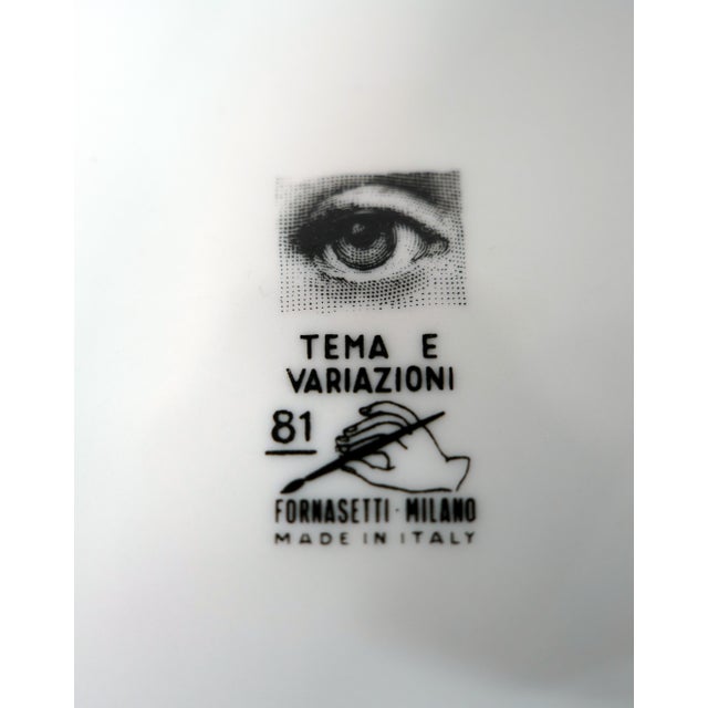 Fornasetti Piero Fornasetti Tema E Variazioni Porcelain Plate 81 For Sale - Image 4 of 6