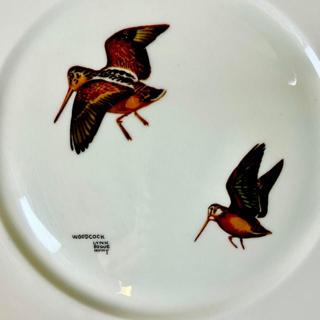 1950s Vintage Americana Adirondack Arts & Crafts Fowl Game Birds Dinner Plates - Set of 12, Lynn Bogue Hunt For Sale - Image 4 of 16