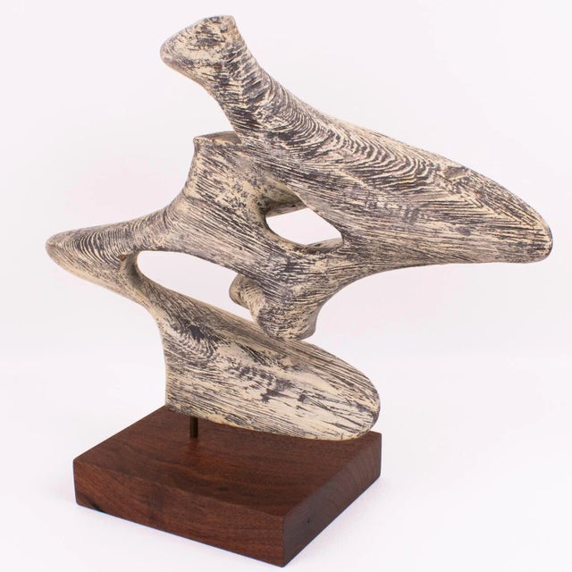 Brown Mid-Century Modern Bleached Wood Sculpture For Sale - Image 8 of 13