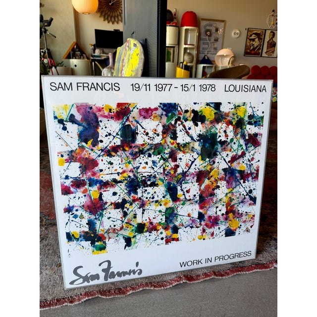 Sam Francis 1977 Louisiana Museum Exhibition Poster Custom Acrylic Box Frame Jerry Solomon Munn Denmark For Sale - Image 11 of 18