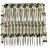 Vintage Contemporary Modern Silver & Black Tone Flatware - 144 Piece Set, 24 Place Settings For Sale