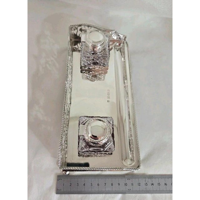 Metal Sterling Silver Inkwell Stand from Barker Ellis, 1992 For Sale - Image 7 of 14