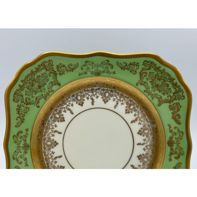 1920s Antique Square Side Plates by H&c Selb Bavaria for Edgerton, Circa 1900 - Set of 6 For Sale - Image 5 of 11