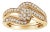 14K Yellow Gold Plated .925 Sterling Silver 1/3ct Cttw Multi-Diamond Bypass Vintage-Style Bridal Set Ring and Band (I-J Color, I3 Clarity) - Size 8 For Sale