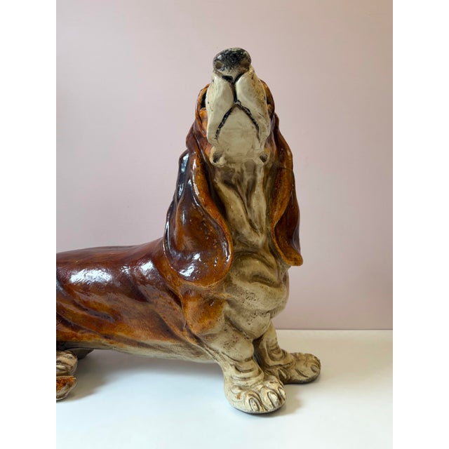 Vintage Mid-Century Extra Large Basset Hound Sculpture For Sale - Image 12 of 12