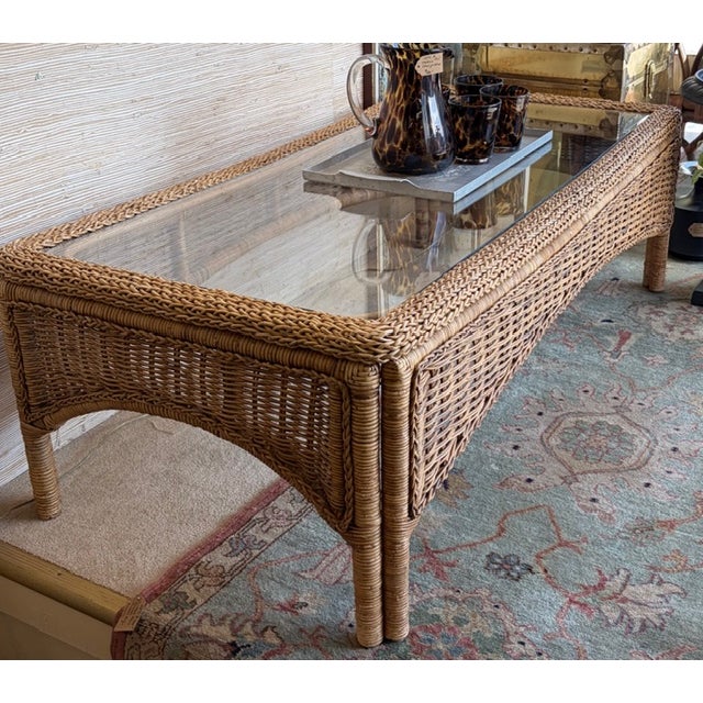 Rattan Coffee Table For Sale - Image 4 of 8