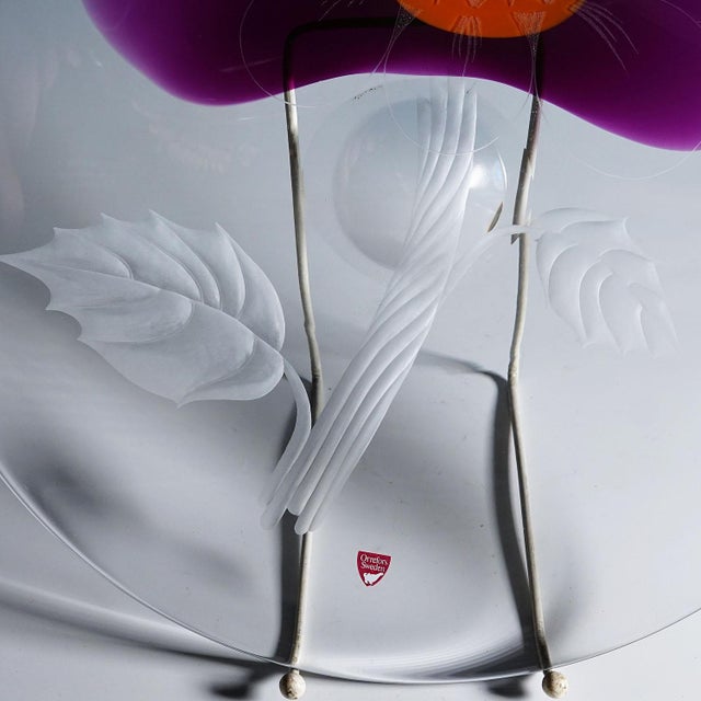 1970s Expo Art Glass Plate by Olle Alberius for Orrefors, Sweden 1977 For Sale - Image 5 of 7