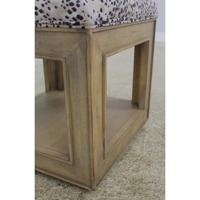 1970s Pair Mid Century Modern Upholstered Stools For Sale - Image 5 of 8