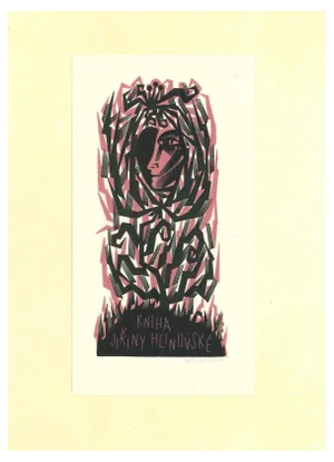 Ex Libris Hlinovské, Original Woodcut, 1968