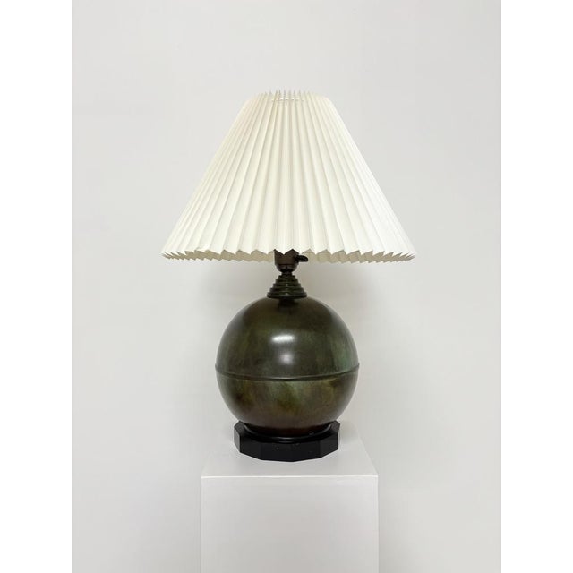 Scandinavian Art Deco Table Lamp in Patinated Bronze, 1930s For Sale - Image 9 of 11