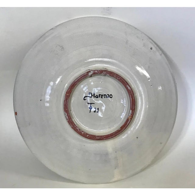 Vintage Italian Figural Hand Painted Faience Plate by Horenzo For Sale - Image 4 of 6