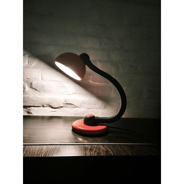 Metal Vintage German V3925/01 Red Desk Lamp by Klaus Hempel for Hustadt Leuchten, 1970s For Sale - Image 7 of 10